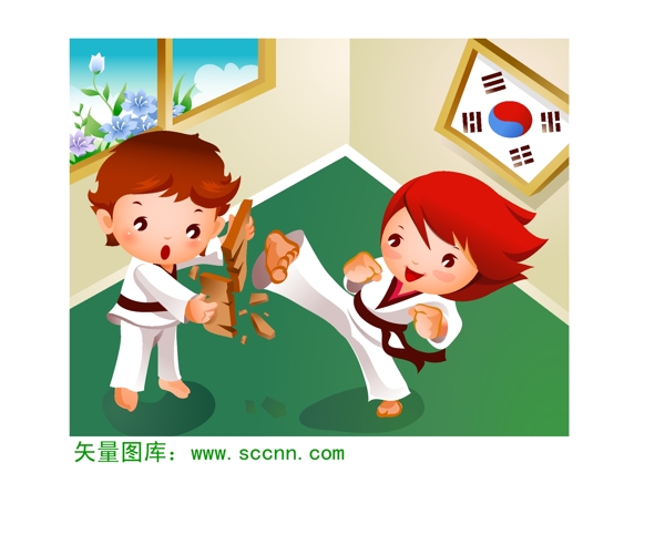 矢量圖跆拳道