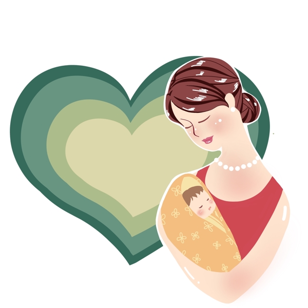 母亲温柔地抱着婴儿