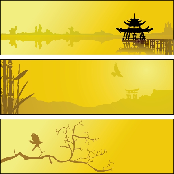 湖邊風景矢量圖