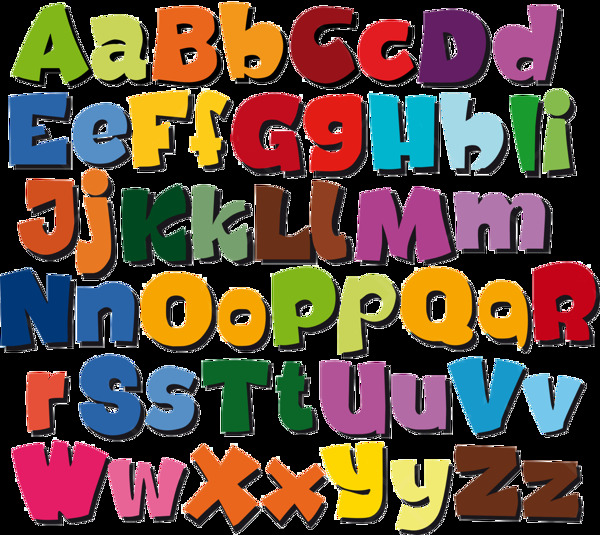 26个彩色可爱艺术字母