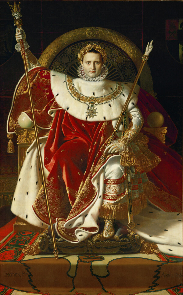 安格尔画王座上的拿破仑
