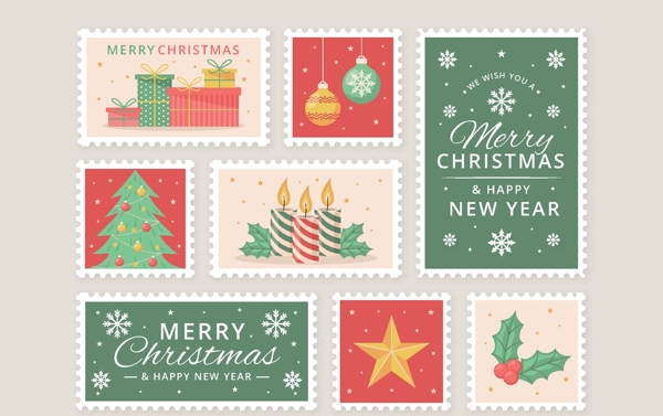 圣诞节邮票套装图片