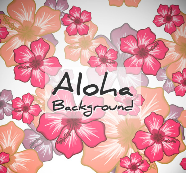 手绘夏威夷花卉背景