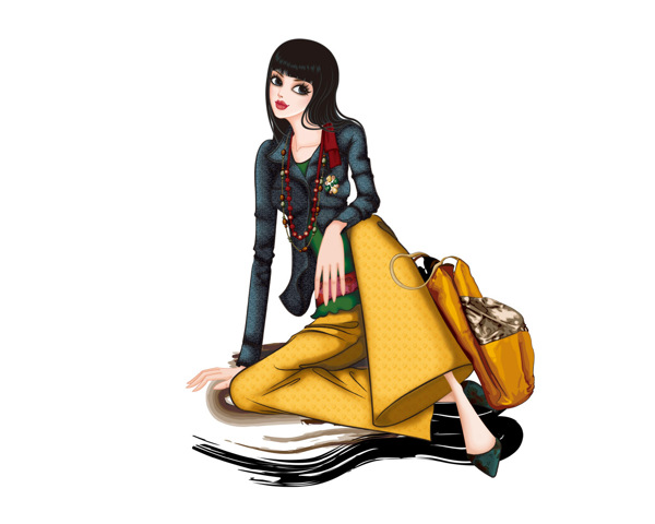 位圖人物女人色彩黃色免費素材