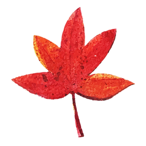 手绘的红色枫叶素材