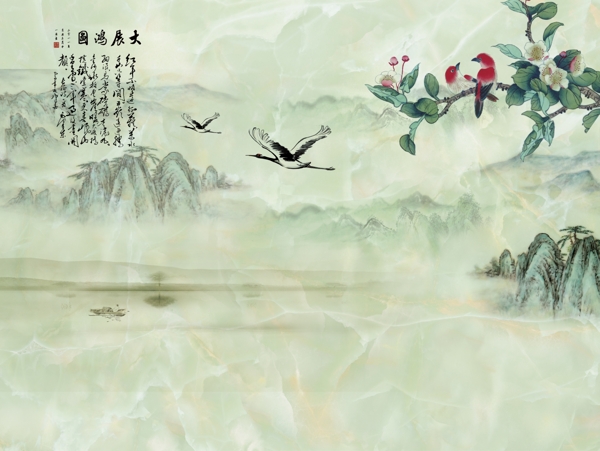 新中式背景墻