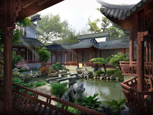 園林景觀效果圖圖片