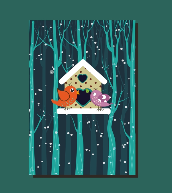 樹(shù)木鳥(niǎo)窩背景素材
