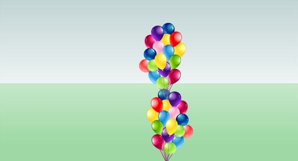 串彩色气球SU模型图片