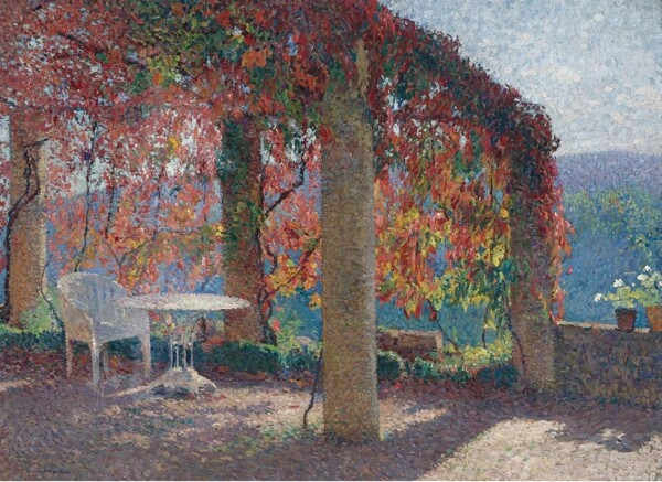 HenriMartinTheArbourintheSouthwestofMarquayrolinAutumn畫家風(fēng)景畫靜物油畫建筑油畫裝飾畫