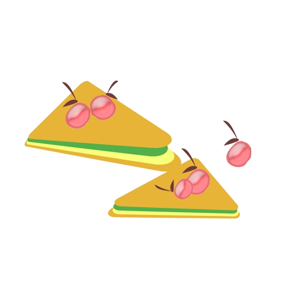 樱桃三明治简易图案