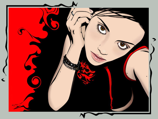 位圖人物女人色彩黑色免費(fèi)素材