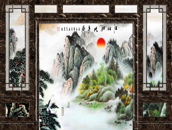新中式背景墻