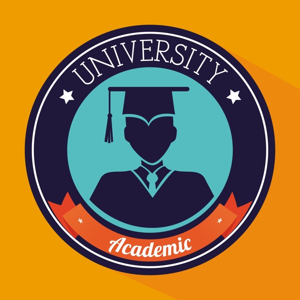 蓝色圆形大学logo矢量