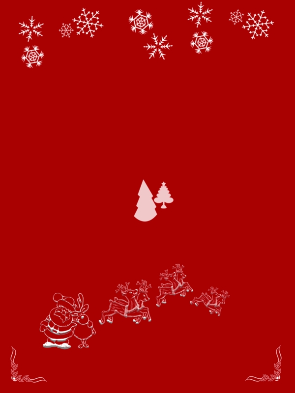 圣誕節(jié)雪花麋鹿圣誕樹(shù)圣誕老人