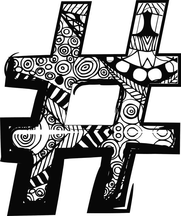 數(shù)字符號(hào)的抽象畫矢量圖