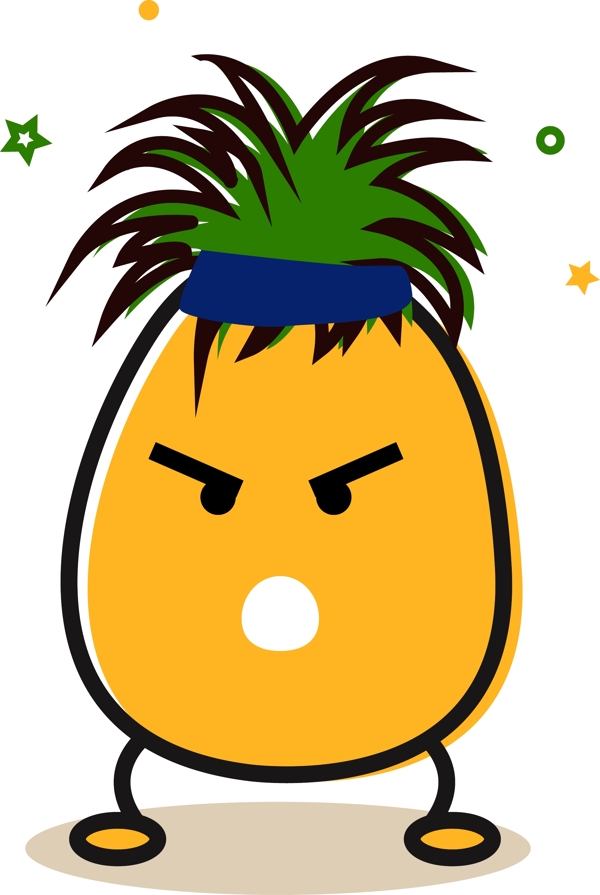 可爱创意卡通水果可爱菠萝形象矢量设计元素