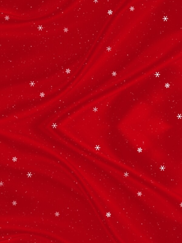 红色丝绸质感圣诞节雪花背景