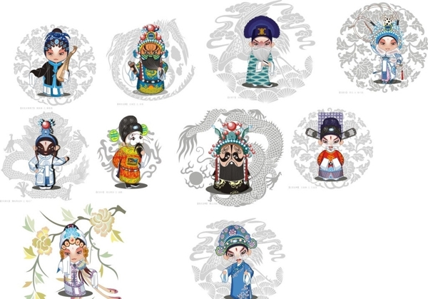 京劇矢量人物圖片