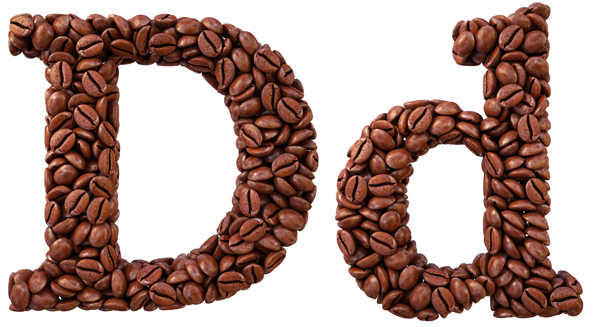 咖啡豆组成的字母D图片