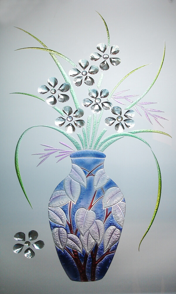瓶子花卉装饰背景墙