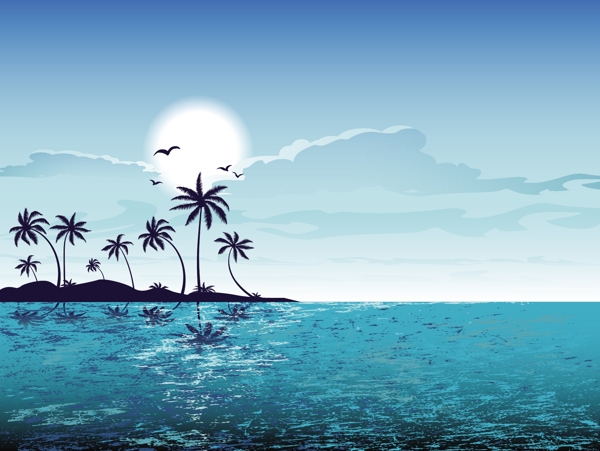 夏季背景矢量插畫