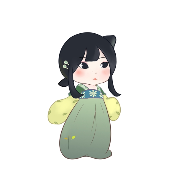 原創(chuàng)可愛Q版少女可商用元素