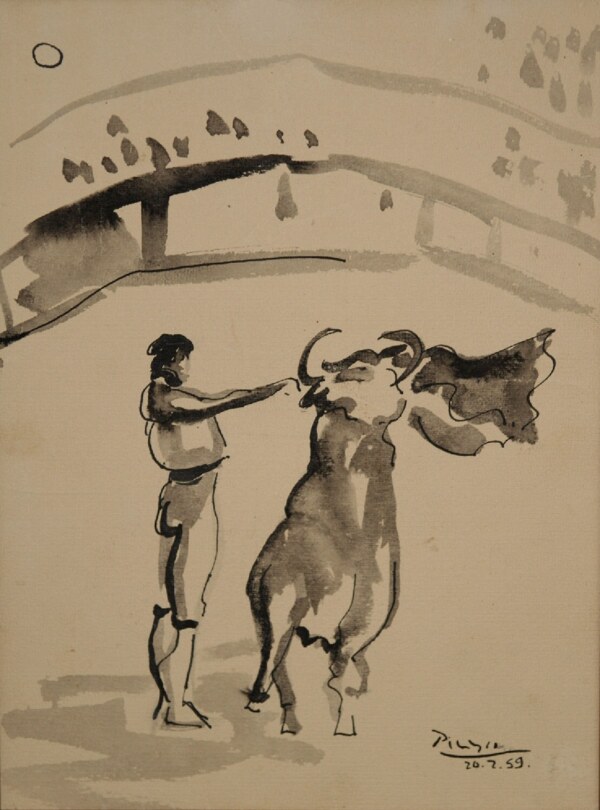 1959Letorero西班牙画家巴勃罗毕加索抽象油画人物人体油画装饰画