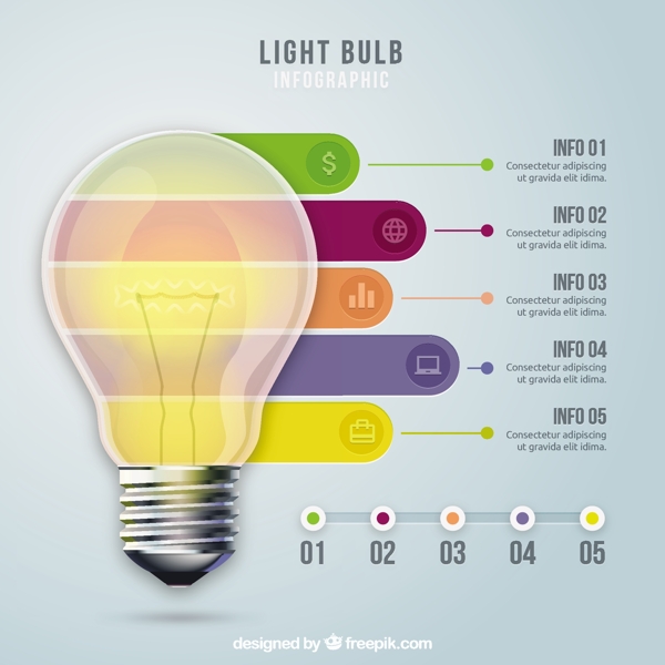現(xiàn)實(shí)infography燈泡