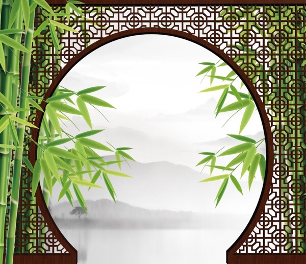 竹子背景墻
