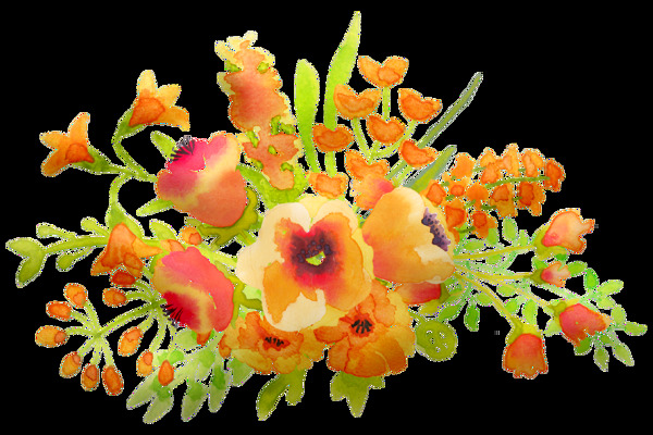 水彩花