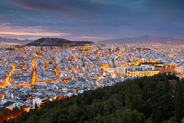 鸟瞰雅典风景图片