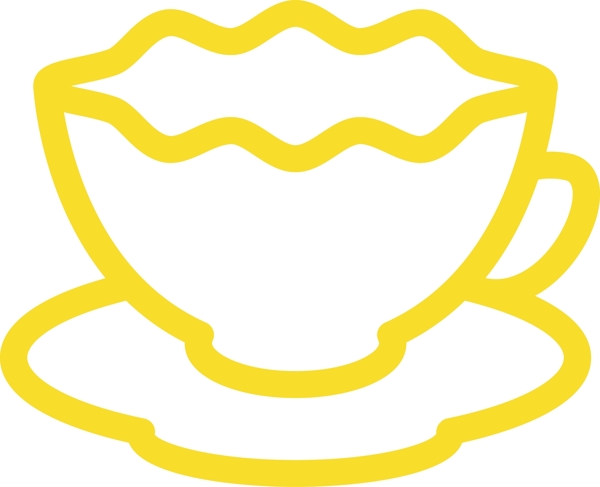 黄色咖啡杯图标免扣图