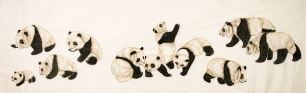 国画熊猫