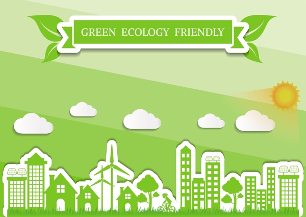 绿色生态城市的信息图表设计矢量素材