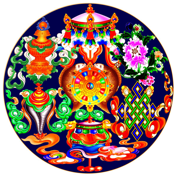 八寶圓畫圖片