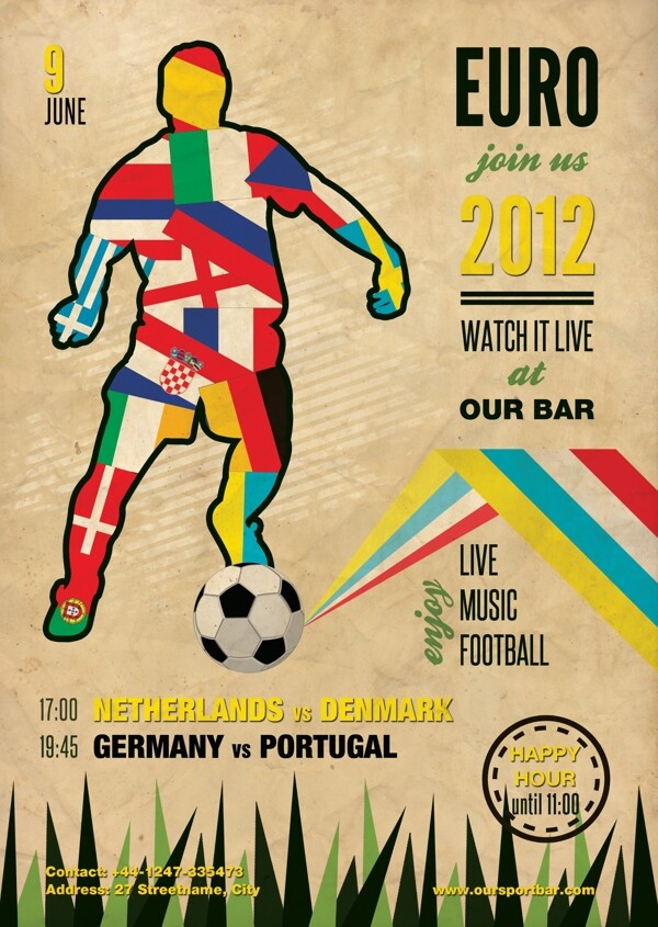 欧洲杯足球赛主题海报