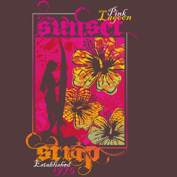 印花矢量圖時尚休閑女裝抽象人物女人免費素材