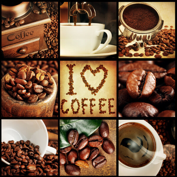 咖啡图形拼图图片