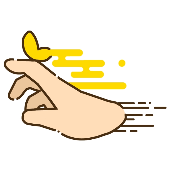 黄色蝴蝶图案手势