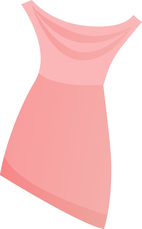 粉色礼裙卡通png素材