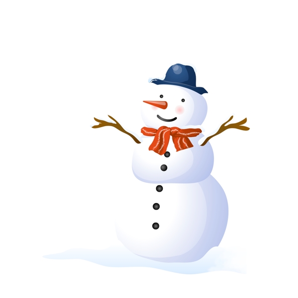 冬季雪地里的雪人可商用元素