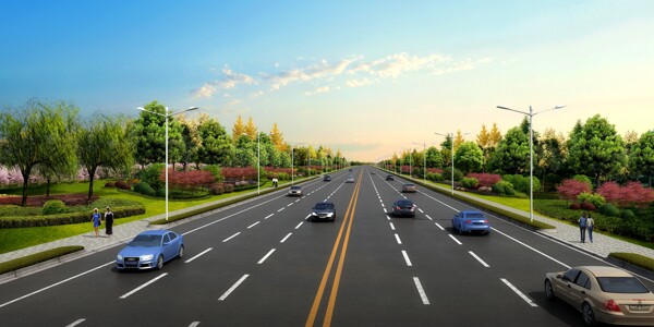 道路綠化效果圖