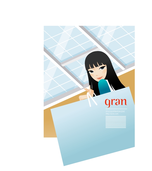 插畫時尚美女百態(tài)美女