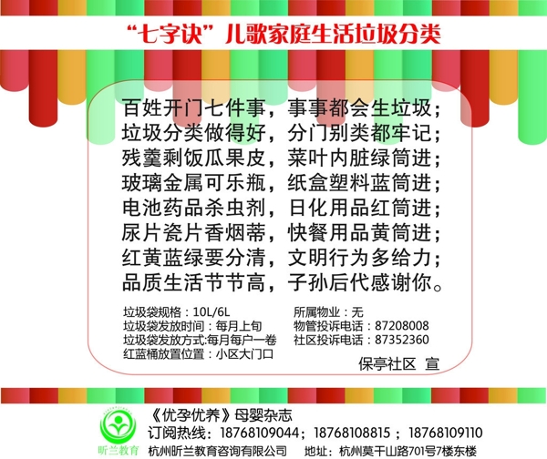 家庭生活垃圾分类儿歌图片