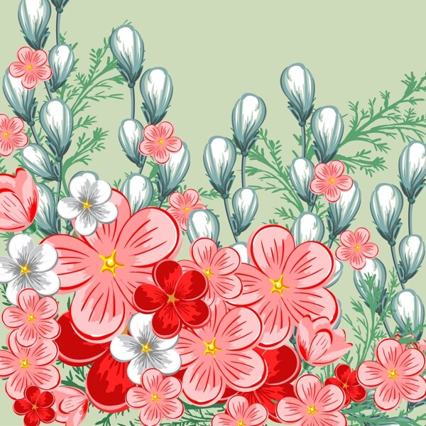 手绘植物花卉