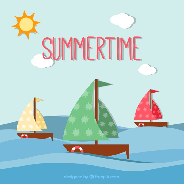 夏季背景帆船