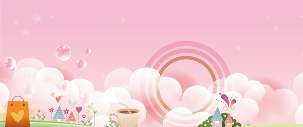 淘宝天猫粉色情人节促销海报