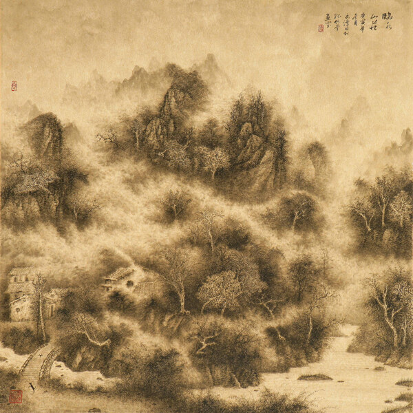 傳統(tǒng)水墨山水畫(huà)壁紙圖片