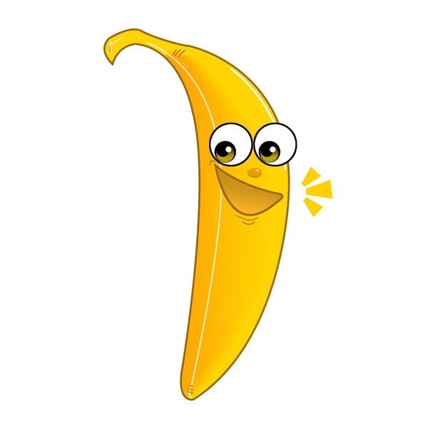 可商用手绘水果香蕉笑脸